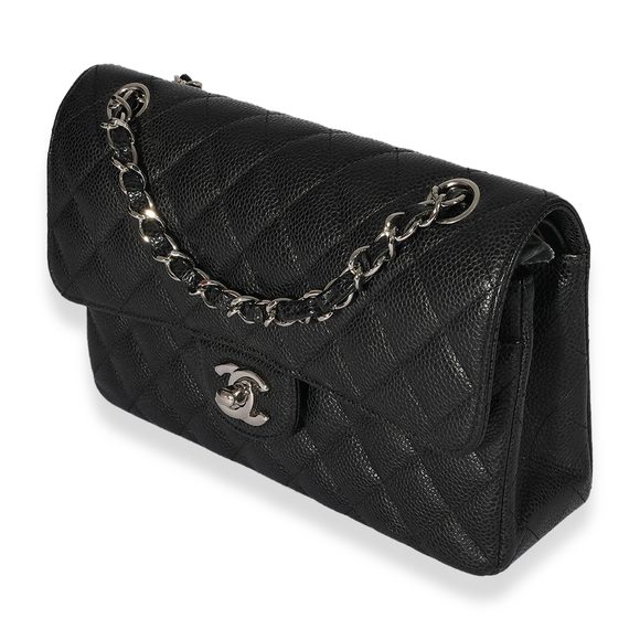 Chanel Black Quilted Caviar Small Classic Flap Bag - Picture 2 of 8